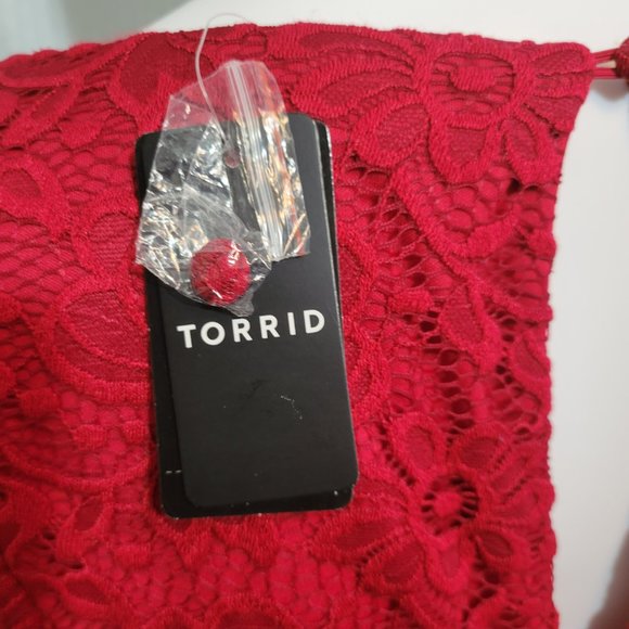 NWT Torrid Red Lace Skater Dress....Size: 14/16, Color: Red - Picture 4 of 10